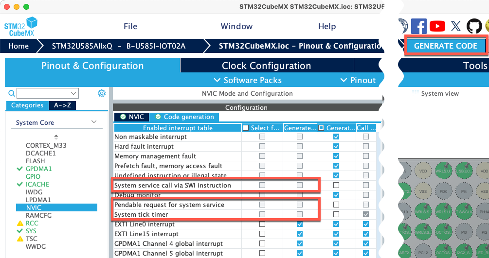 STM32CubeMX - configure interrupt handlers