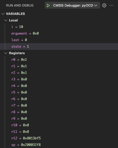 VARIABLES section